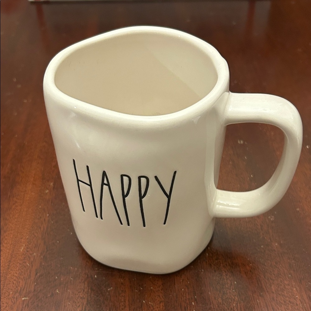 Rae Dunn ceramic “Happy” mug EUC